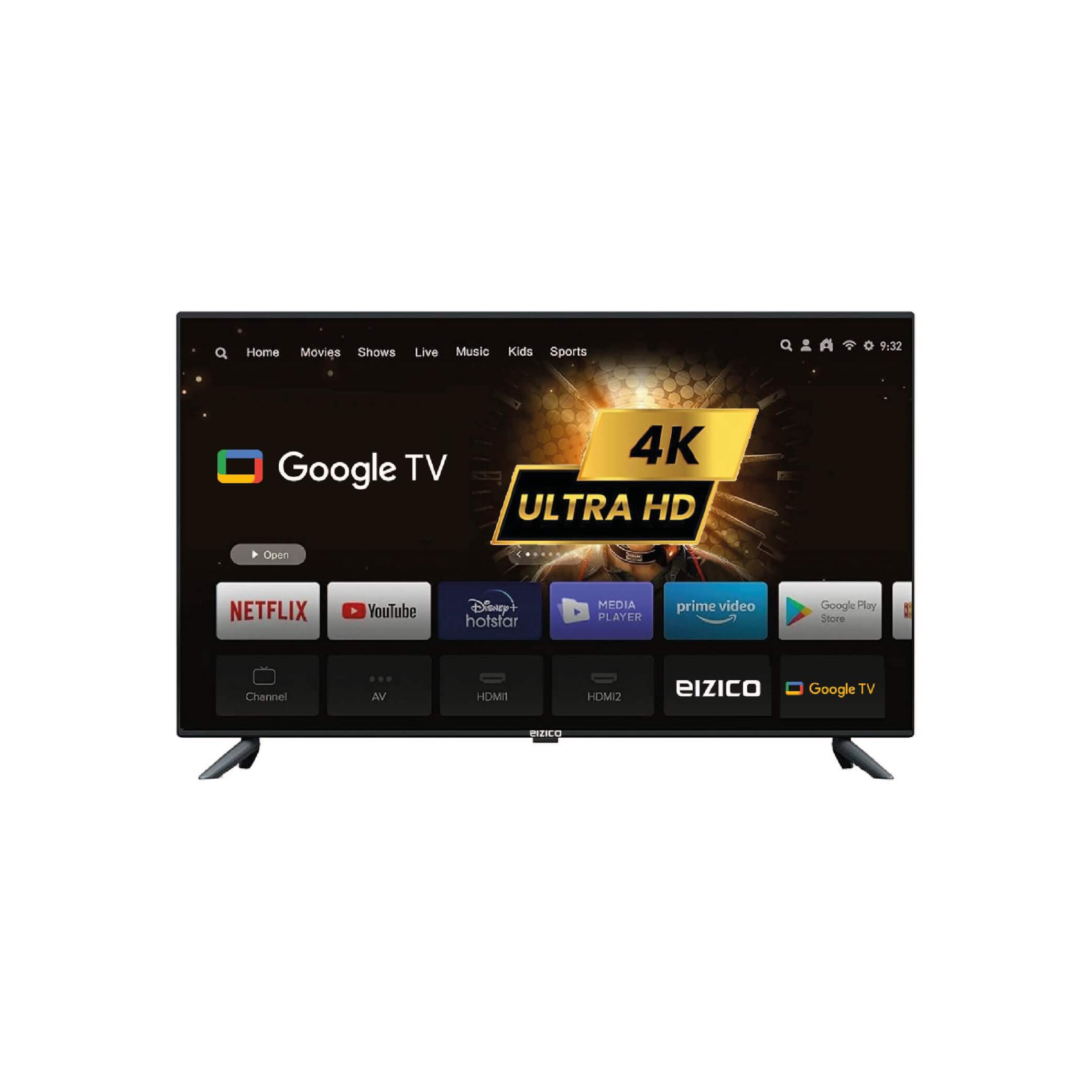 Eizico 43 Inch Smart Frameless Google Led Tv (Model: EL-43SGFL26)