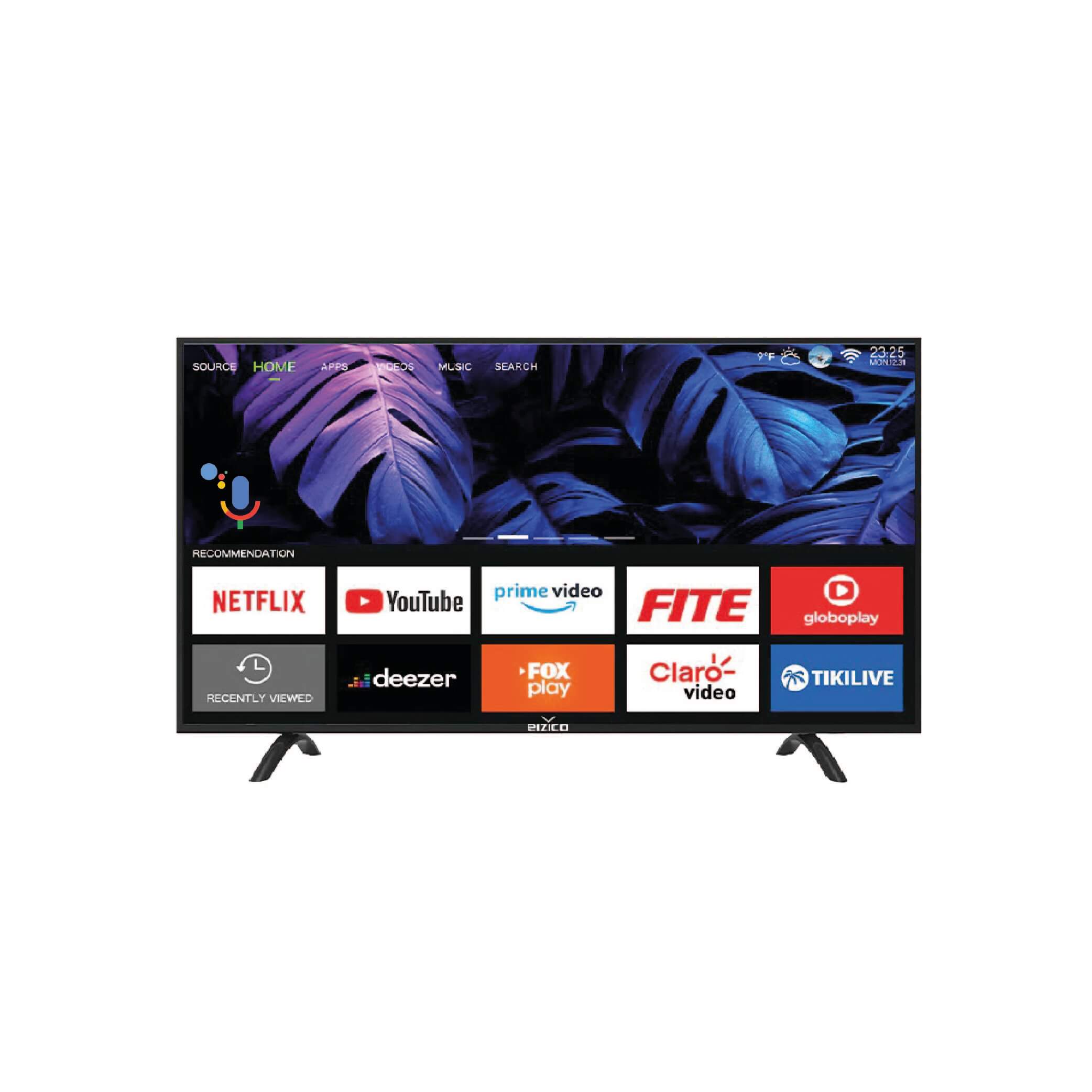 Eizico 55 Inch Smart Tampered Glass Voice Control 4K Led Tv (Model: EL-55VSGL26)
