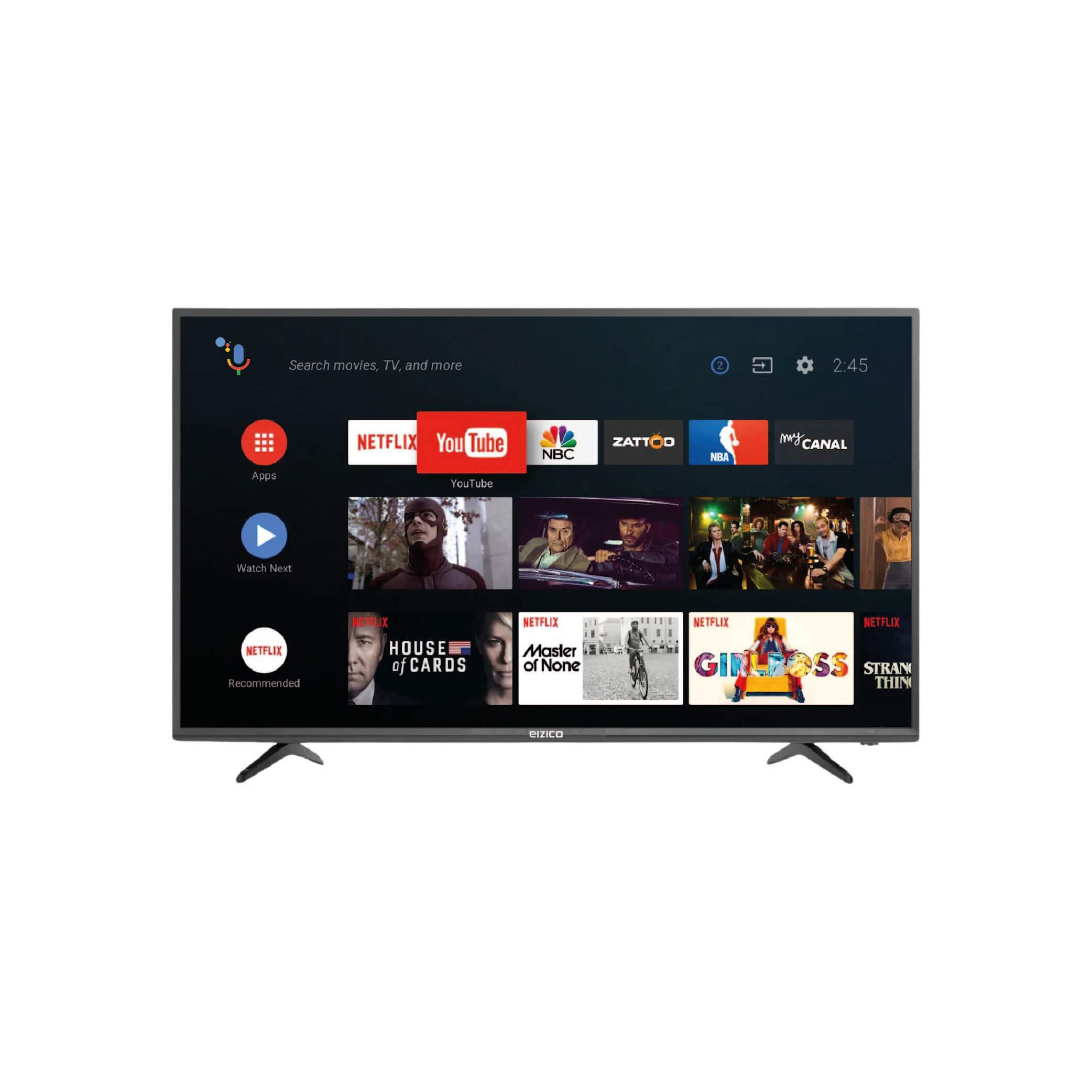 Eizico 32 Inch Smart Tempered Glass Voice Control Led Tv (Model: EL-32VSGL26)