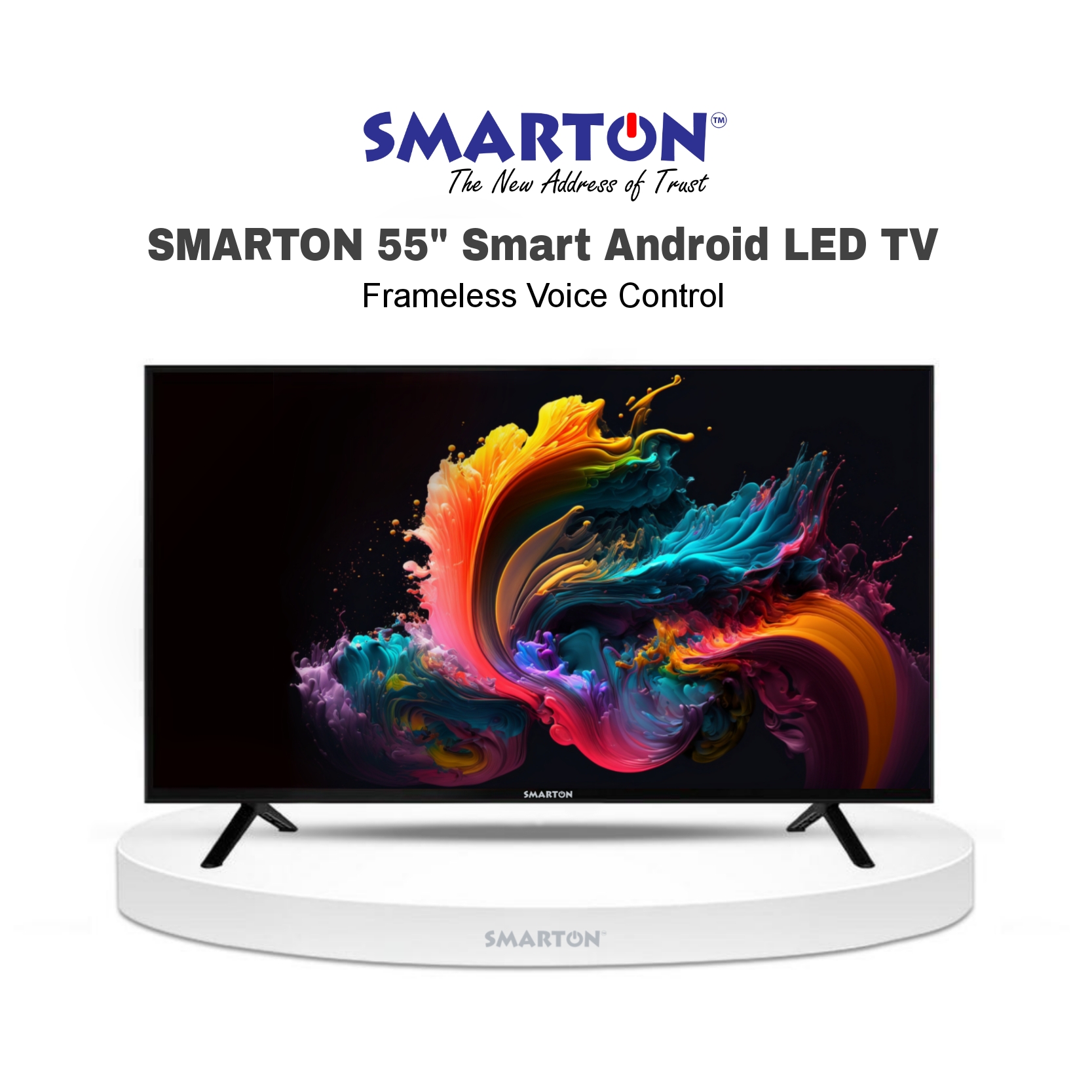 SMARTON 55” SMART 4K ANDROID FRAMELESS VOICE CONTROL LED TV (MODEL-SM55SFV)