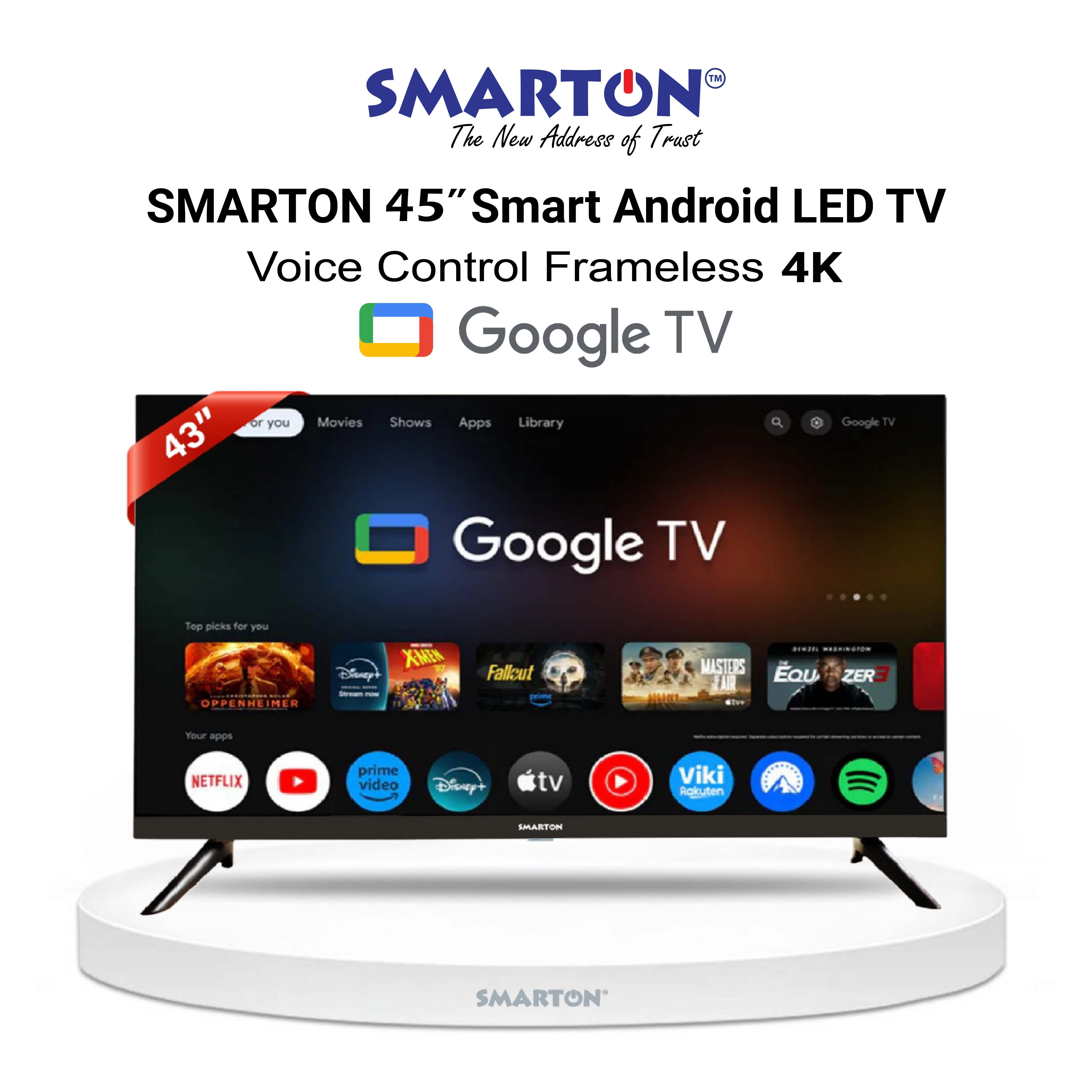 SMARTON 43 INCH SMART GOOGLE VOICE CONTROL 4K LED TV (MODEL: SM-43VGFL26)