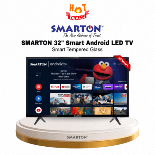 SMARTON 32 INCH SMART DOUBLE GLASS ANDROID LED TV (MODEL-SM32SDGL26)