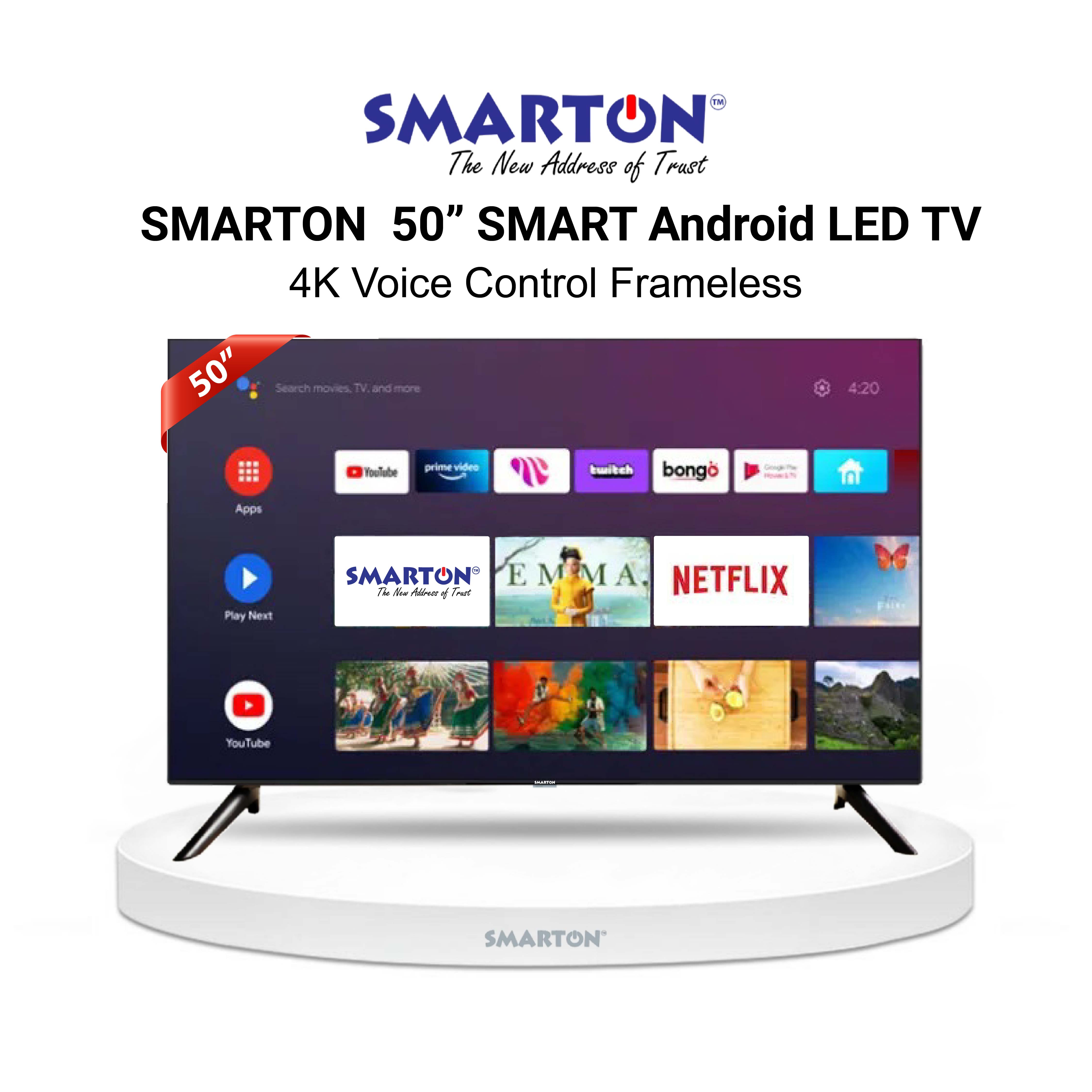 SMARTON 50 INCH SMART VOICE CONTROL 4K LED TV (MODEL: SM-50VK4FL26)